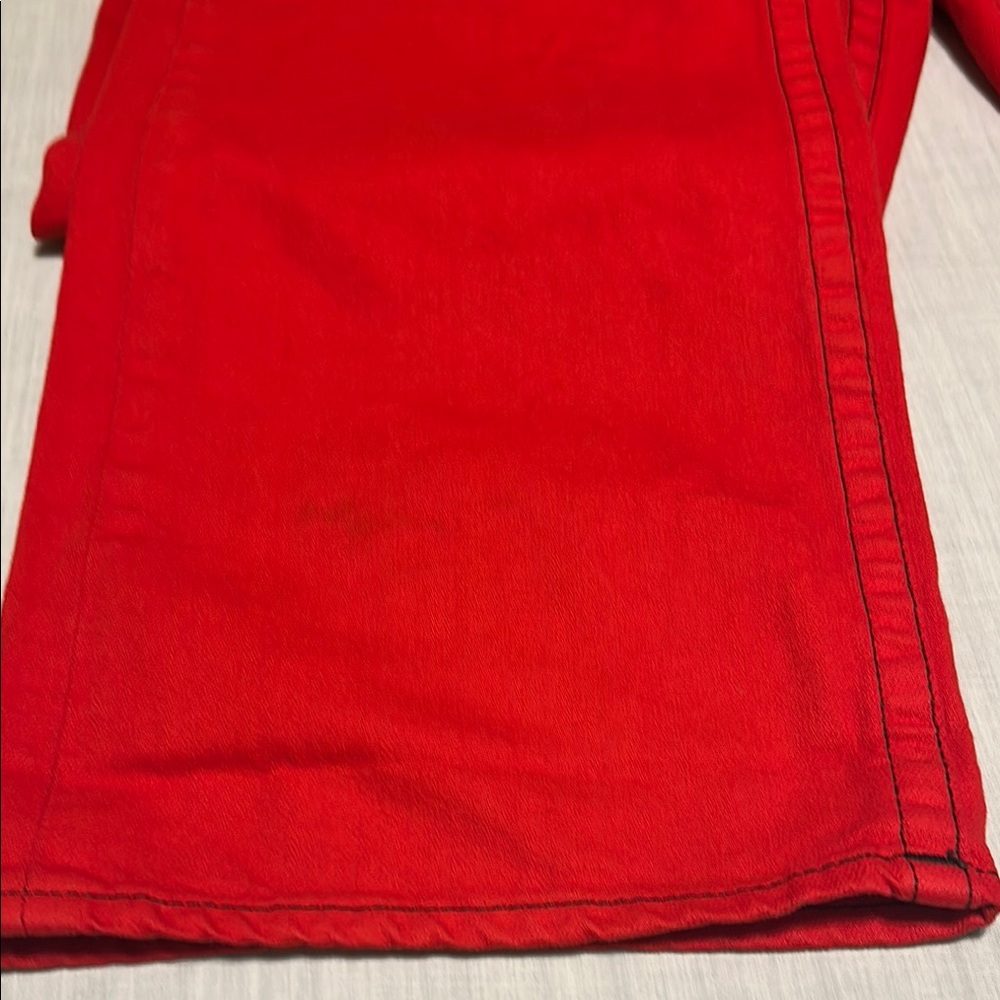 True Religion Red Straight Jeans Vibrant Denim - Picture 10 of 15